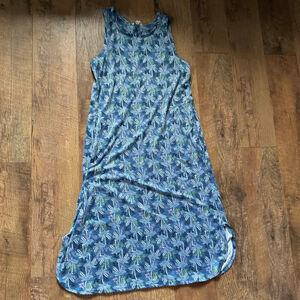 Women's LUNA & DAWN Blue Palm Tree Maxi Dress M